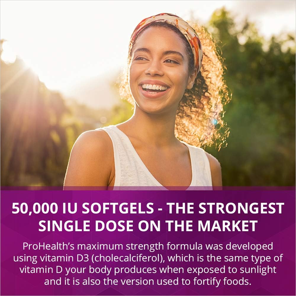 Buy ProHealth Vitamin D3 50,000 (50,000 IU, 50 softgels) Helps Boost and Support Healthy Bones