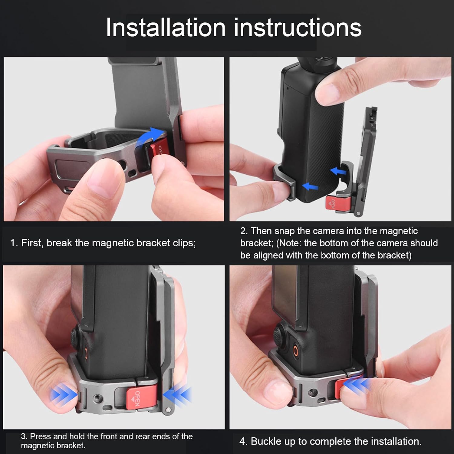 CCYLEZ Firm Magnetic Stand, Aluminum Alloy Anti Slip Silicone Pad Camera Magnetic Mount for 3