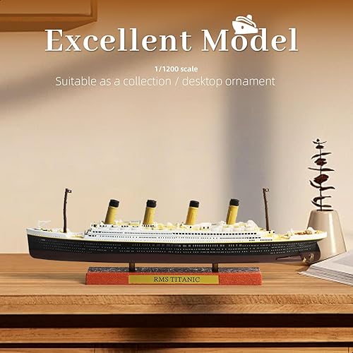 Miniatura 4 de 11250 RMS Titanic Crucero Modelo clásico de aleación de metal fundido a presión Modelo legendario crucero británico con soporte de exhibición de