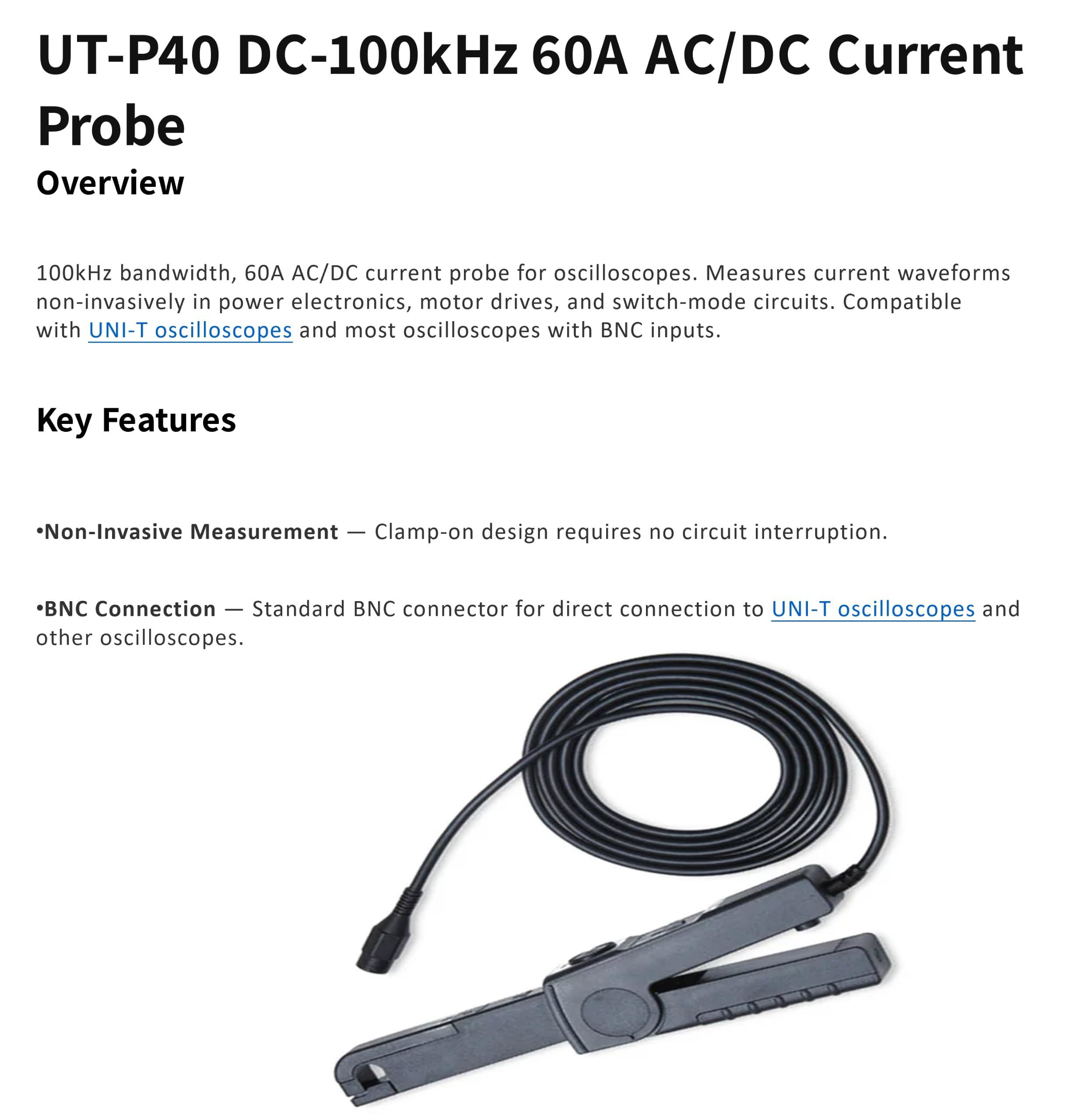 UNI-T UT-P40 Stromzange - AC/DC-Stromzange