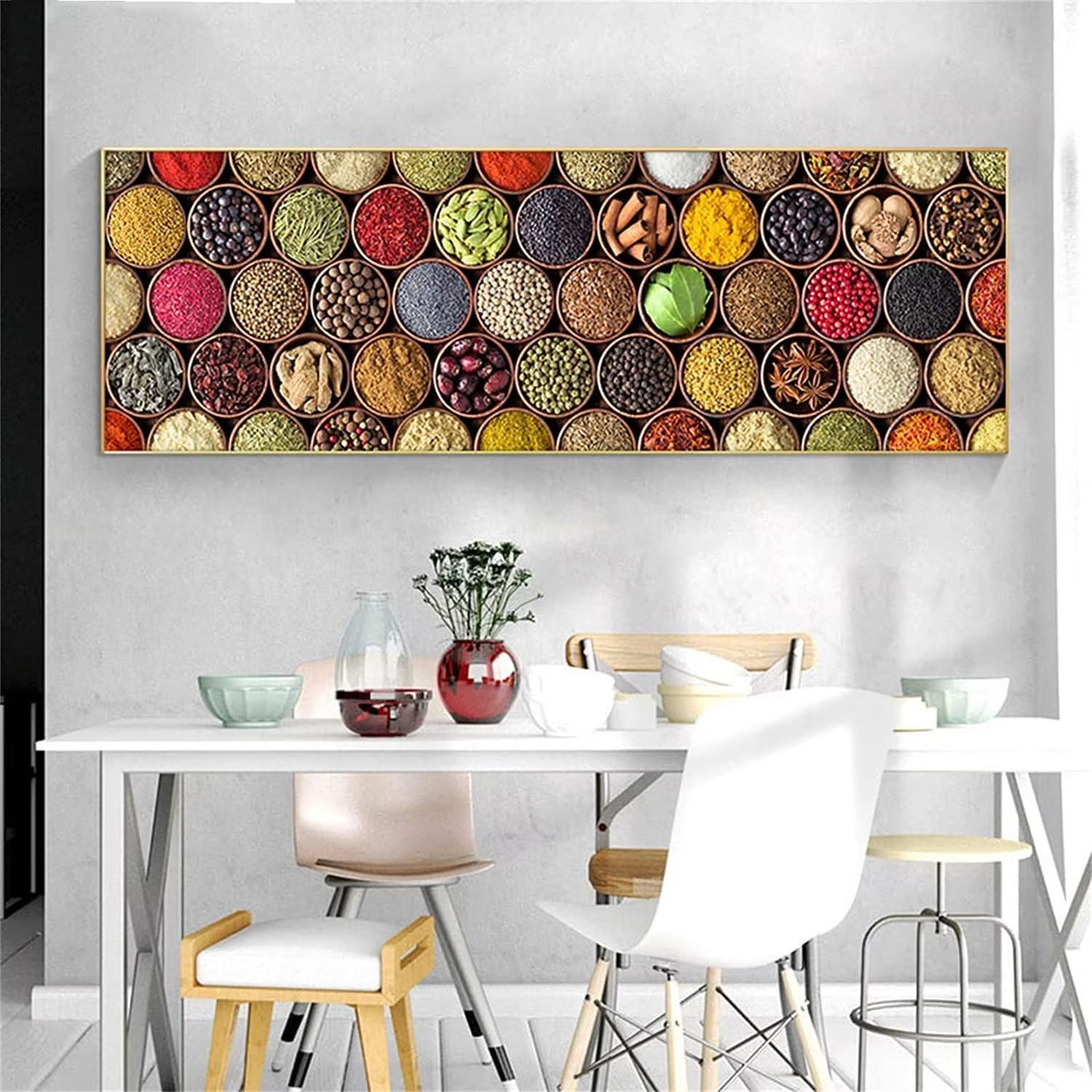 Pintura Diamante 5D,Condimento de cocina Grande Diamond Painting,DIY Diamante Cristal Bordado Punto de Cruz Kit Completo,con Accesorios para Adultos Niños Decor Pared Hogar Regalos 100x200cm WS-6614