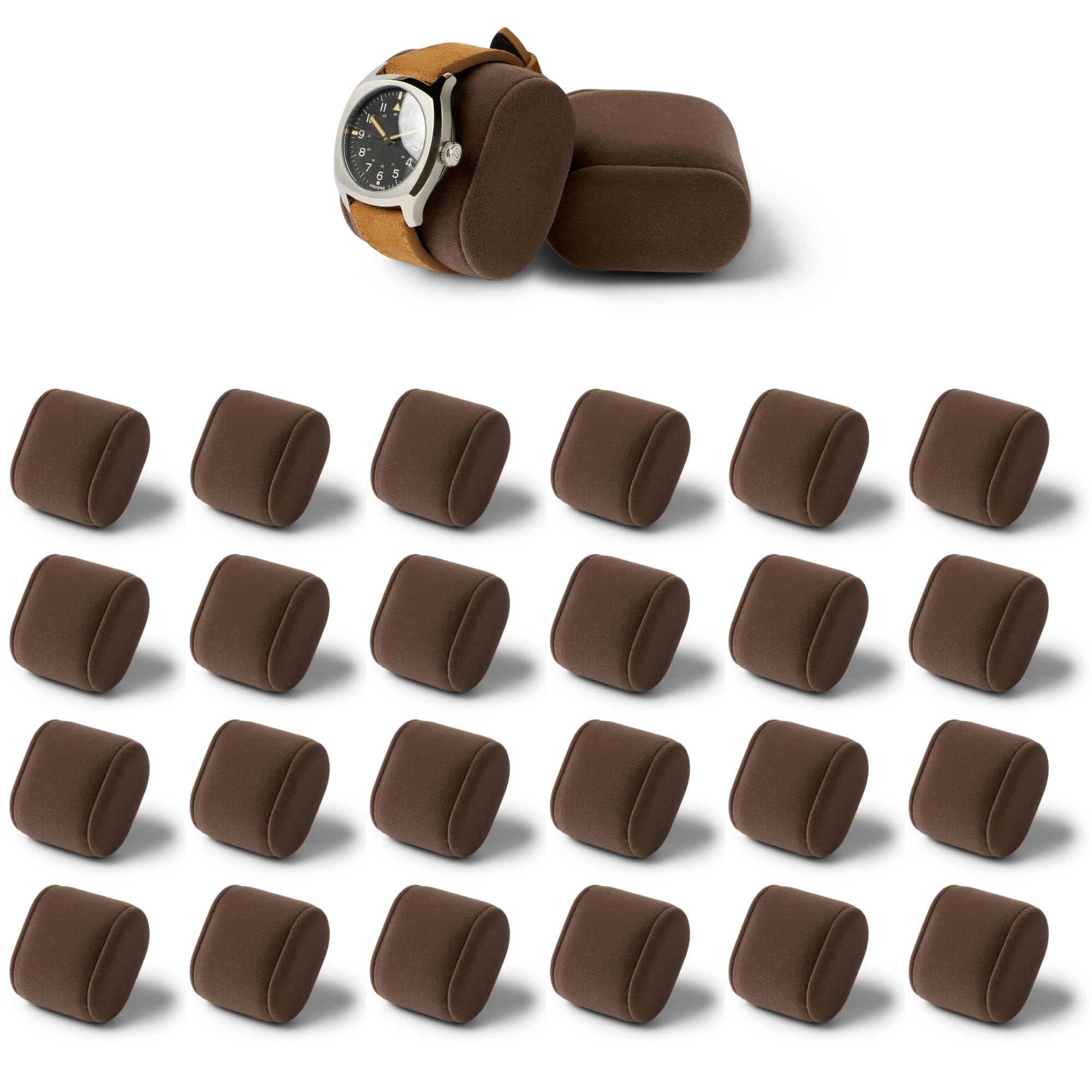 TAWBURY Bayswater - Almohadas para caja de reloj, extra pequeñas, circunferencia de 16,5 cm, 50 mm de ancho, compatibles con cajas de reloj Bayswater de 6, 12 y 24 ranuras, paquete de 24 almohadas