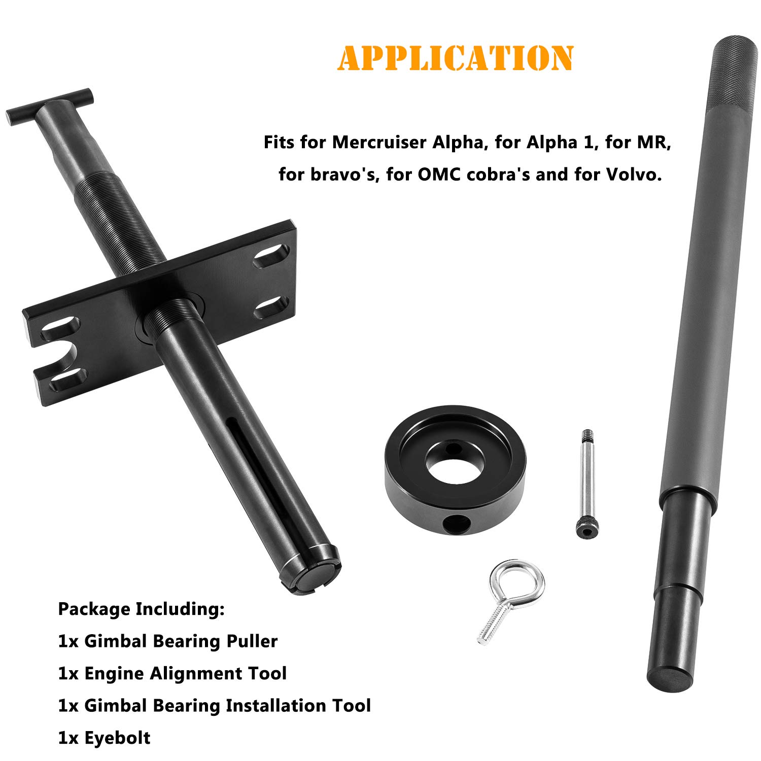 Gimbal Bearing Puller Remover, Bearing Installer & Engine Alignment Tools Set for Mercruiser Alpha Alpha 1,MR, Bravo,OMC and Volvo