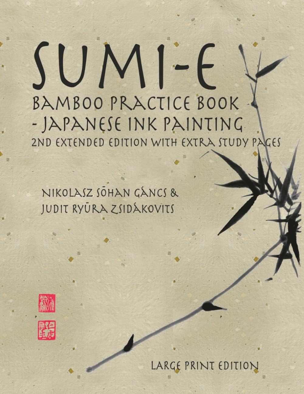 Sumi-e Bamboo Practice Book Japanese Ink Painting - Large Print Edition