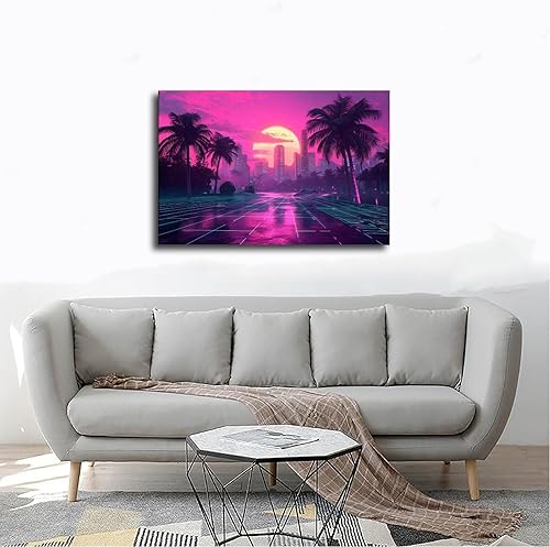 Miniatura 4 de XAHOR Futuristic Vaporwave Wall Art  Cyberpunk Neon Aesthetic Poster  Retro Subculture Print  Bold Modern Room Decor Canvas Posters Wall Art Bedroom