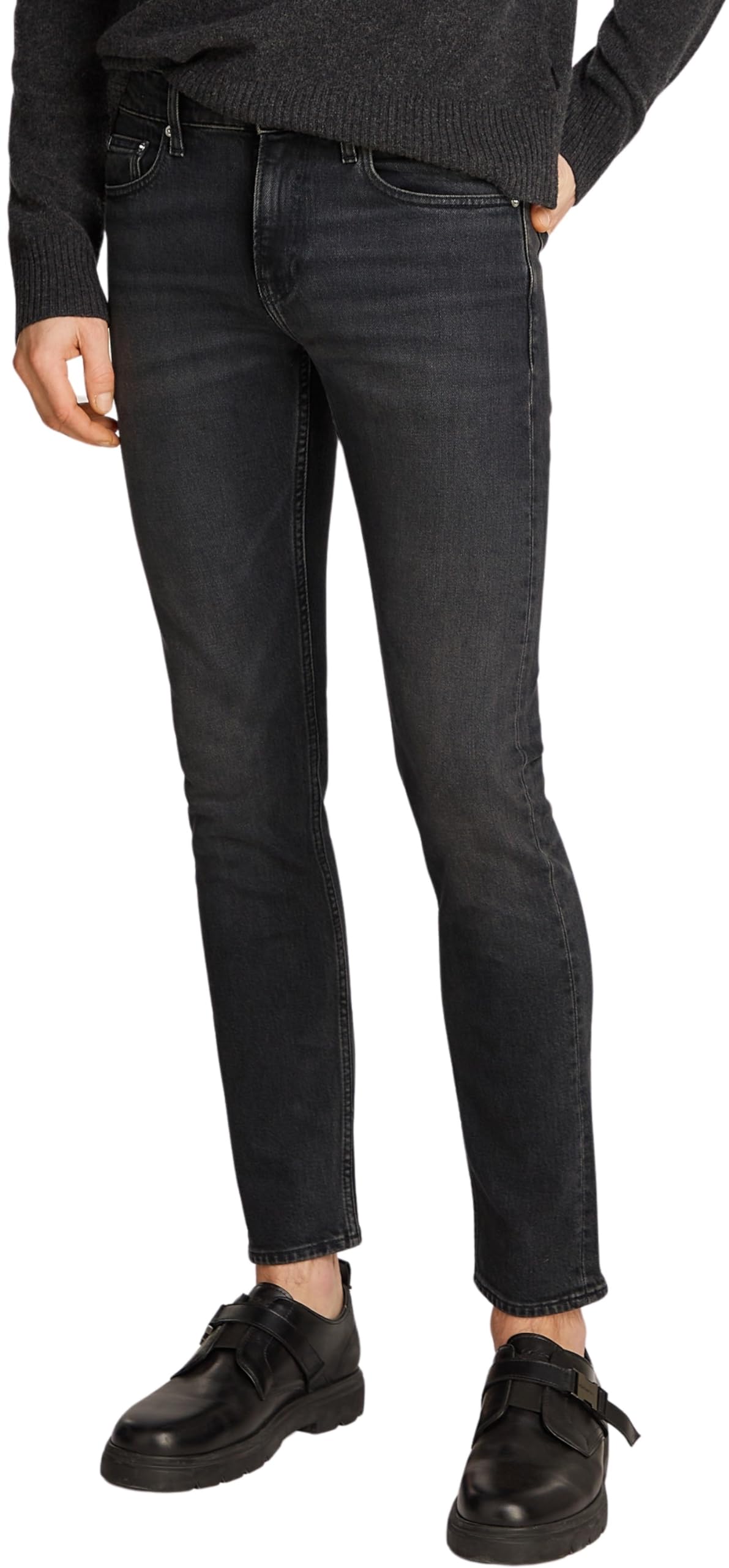 Calvin Klein Men’s Slim Stretch Jeans, Black (Denim Black), 32W/30L