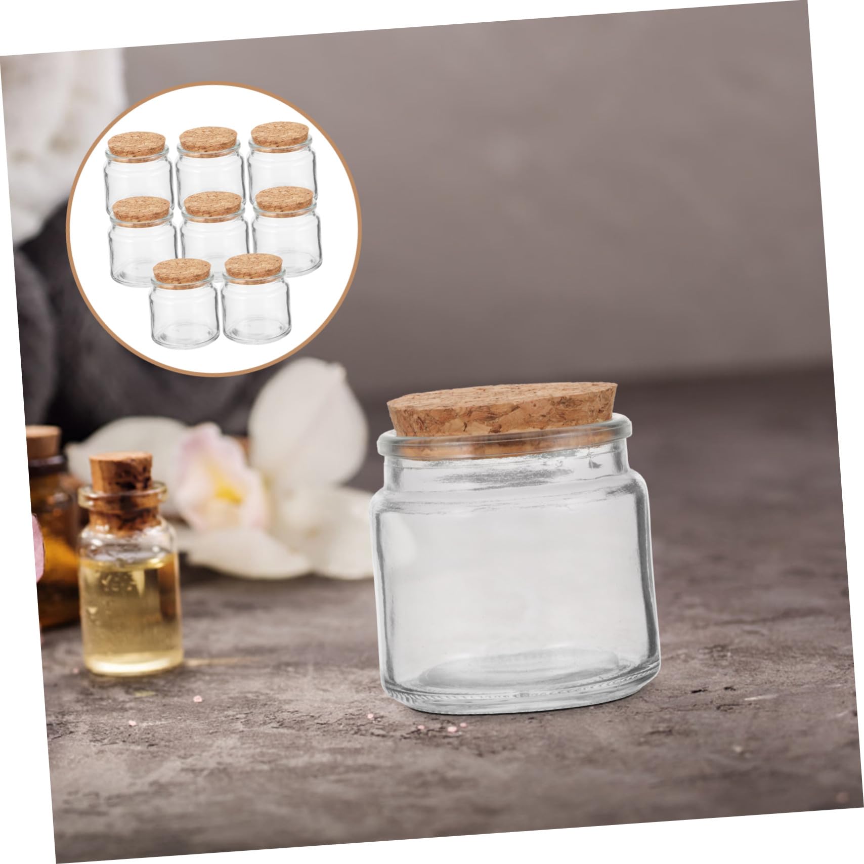 Gatuida 8 Stück Kerzendosen aus Glas mit Holzdeckel Vielseitige Durchsichtige Kerzenhalter für Haushalts und Schlafzimmerdekoration zur Aufbewahrung und Kerzenherstellung