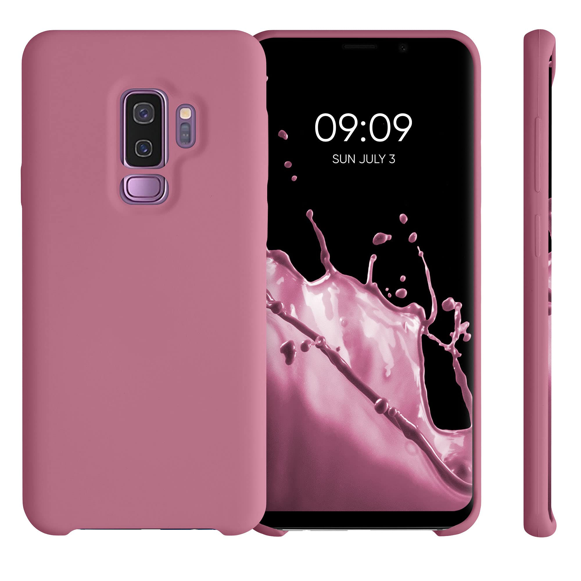 kwmobile Case for Samsung Galaxy S9 Plus Case - Soft Cover - Shockproof Silicone - Wireless Charging Dark Rose — view 5