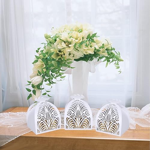 Miniatura 9 de KPOSIYA Paquete de 70 cajas de recuerdo cortadas con láser, 2.8 x 2.5 x 3.2 pulgadas, cajas de regalo pequeñas para bodas, fiestas de cumpleaños,