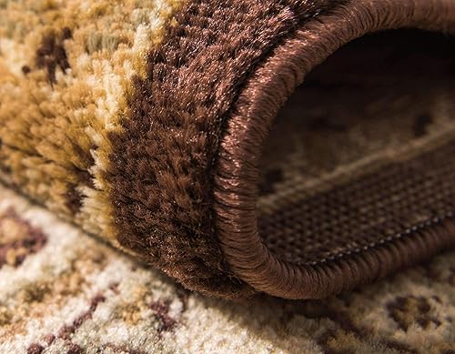 Miniatura 6 de Unique Loom - Alfombra clásica tradicional, colección Versalles, Polipropileno, Marrón marfil