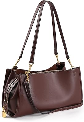 hibear Vintage Shoulder Bag for Women Faux Leather Tote Handbag 34 Trendy Slouchy Hobo Bags with Multiple Shoulder Straps