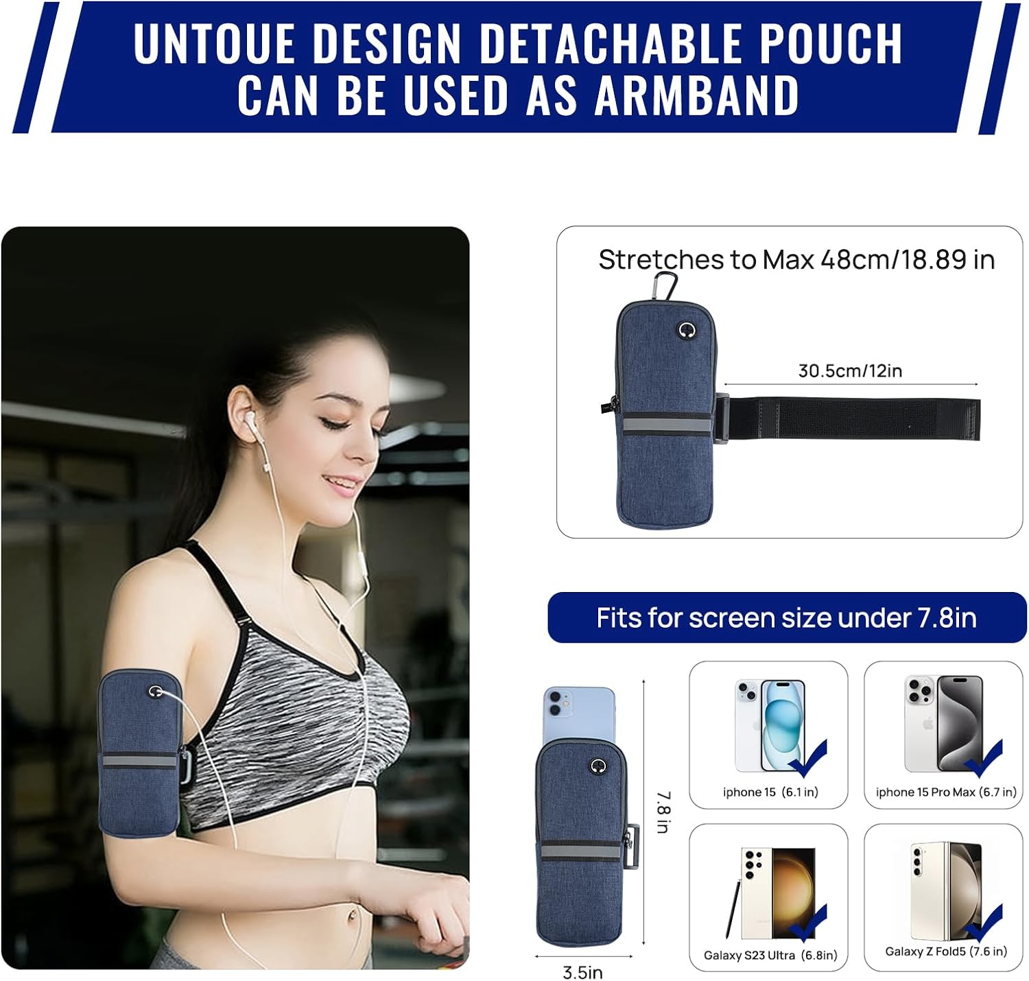 Crossbody Bag for Women, Sling Backpack with RFID Blocking and USB Charging Port, Hiking Daypack with Detachable Phone Holder Shoulder Bag for Travel Hiking - Image 2