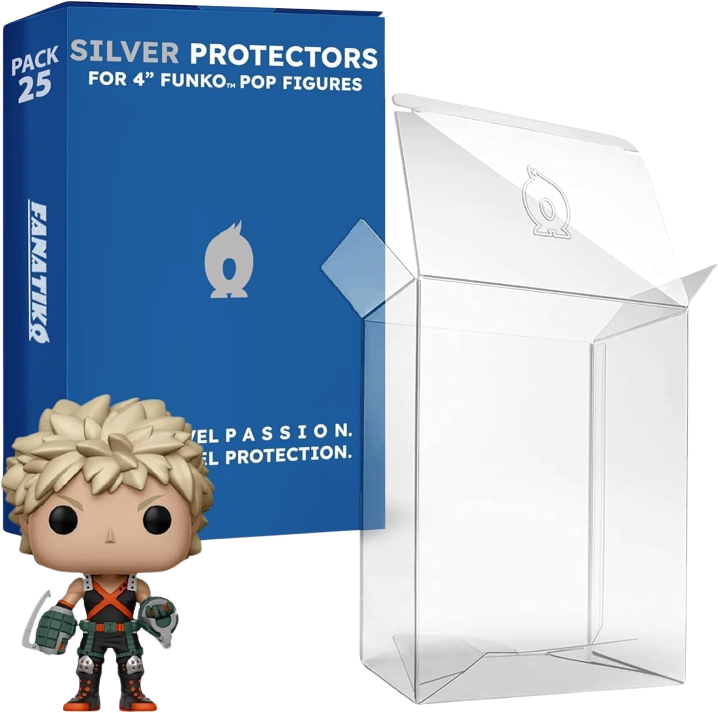 Protective Case 0,5mm thickness  for Funko POP! Figures 4”, 12pcs Pack (Shrink Wrap) (Glow in the Dark: Blue)