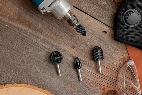 Vista 17 de Kutzall Kit de fresas rotativas de 3 piezas, eje de 1⁄4 pulgadas, finas, brocas de tallado de madera para Bosch, DeWalt, Milwaukee Tools - Carburo