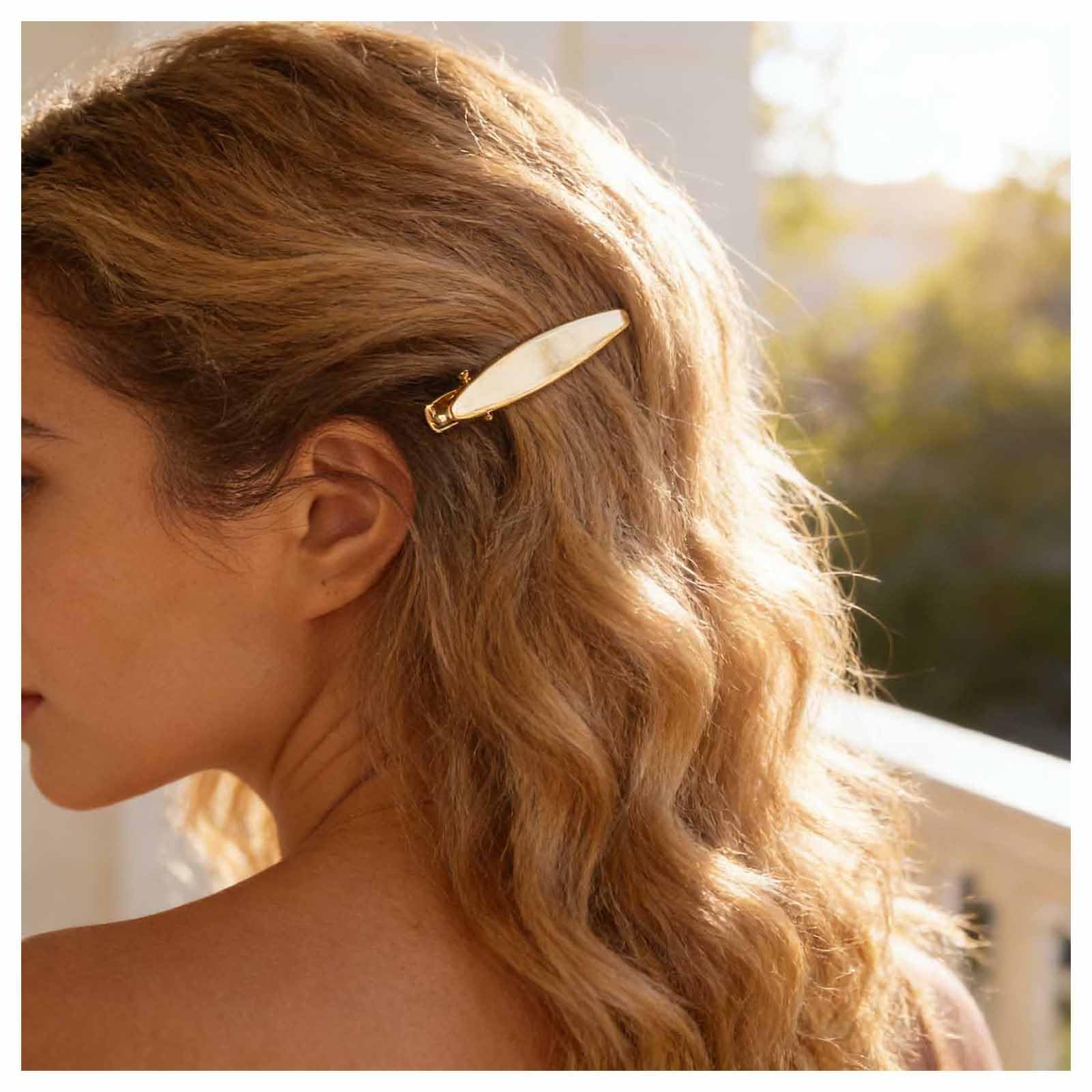 Amazon.co.jp: Xduargs ボーホーメタルオーバルヘアバレッタゴールド