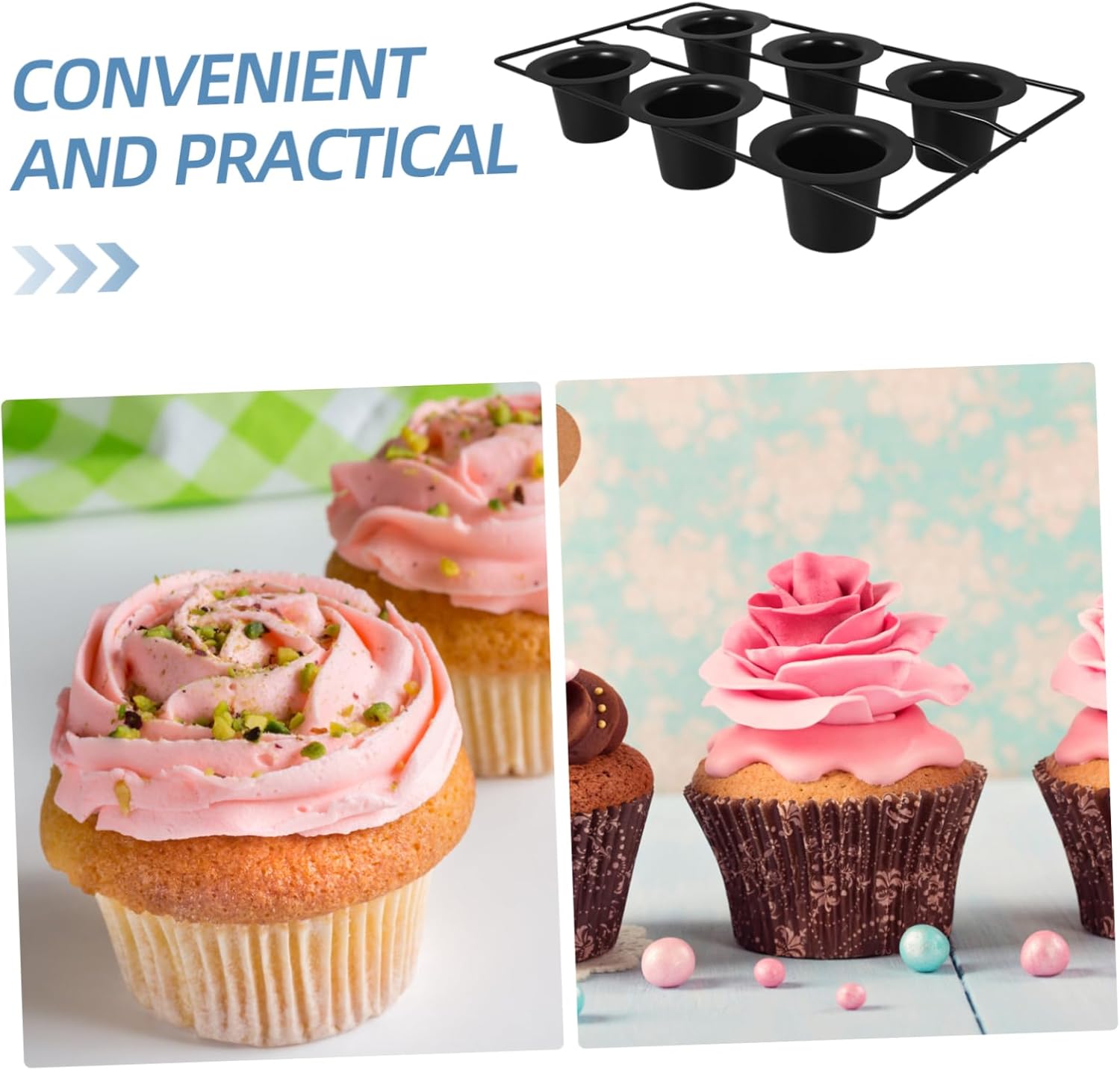 Unomor Thickened Carbon Steel Muffin Pans Nonstick Baking Pans for Cup Muffins Cupcakes Oven Deep Cupcake Baking Accessories