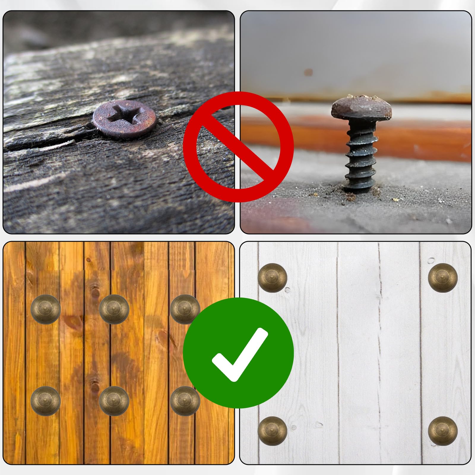 Brass Decorative Screws with Caps - Mirror Fixing -4