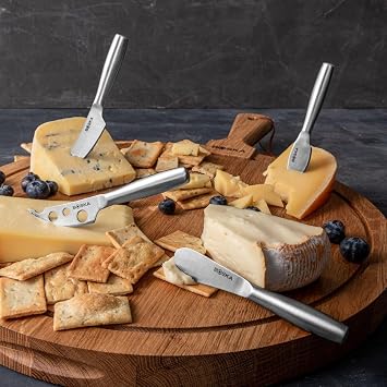 Boska Cheese & Spreading Knife Set Mini Copenhagen Set of 7 Compact Knives For All Types of Cheese, Butter, Jam & Other Spreads Dishwasher Safe Lightweight Strong Stainless Steel Ergonomic