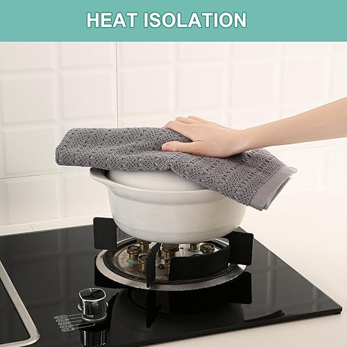 Miniatura 6 de SALAS Toallas de cocina para cocina, toallas de mano de algodón a granel, paños de cocina a cuadros de 390 GMS para secar platos con lazo para