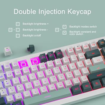 MageGee Creamy Keyboards,K2 Classic Keyboard Wired RGB Backlit 104 Keys Waterproof Ergonomic Keyboard,PC Keyboards for PC/loptop/MAC-Geeen