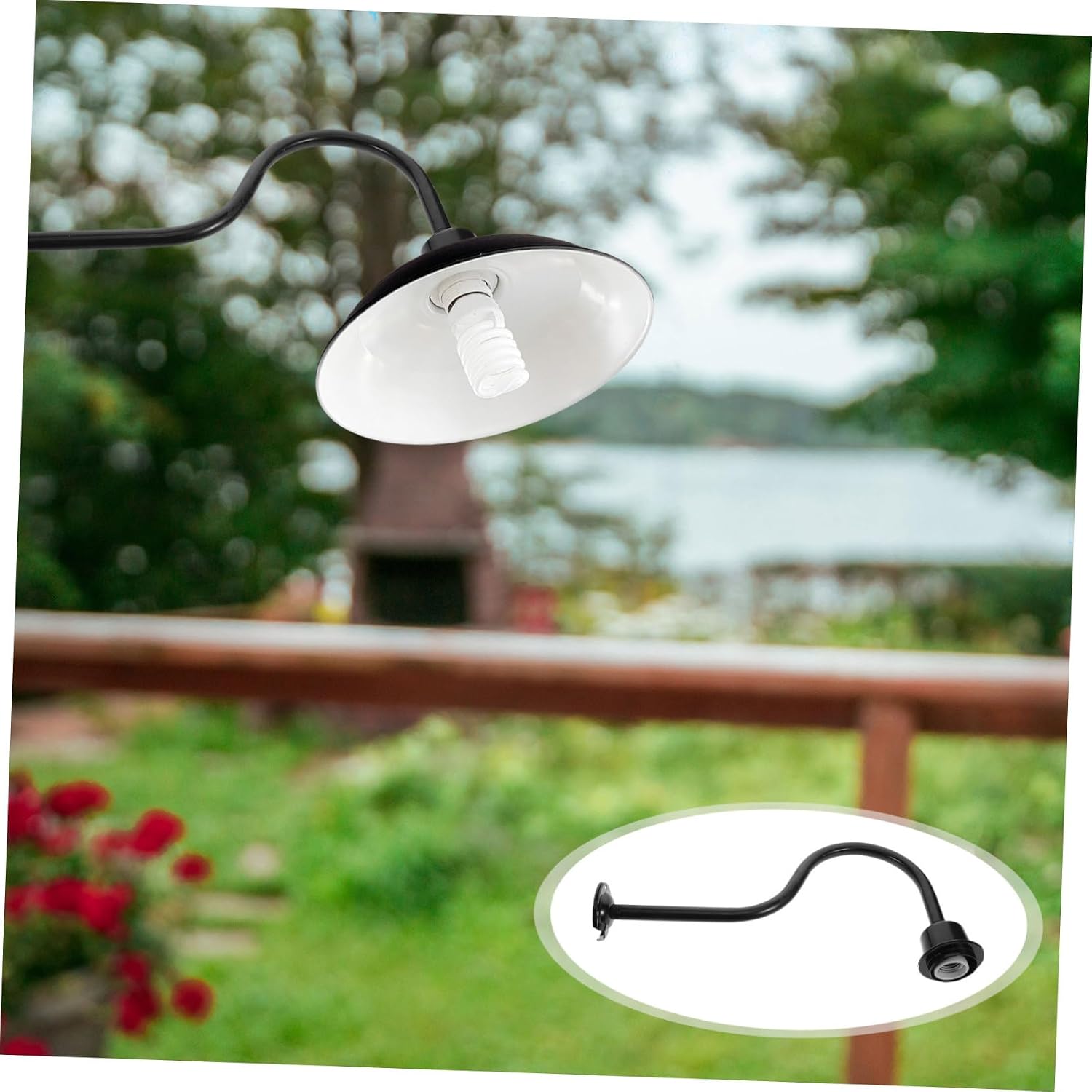 Outdoor Street Light Pole Bracket Solar Post Lamp Holder for Commercial Roadside Weatherproof Rustproof Easy Install