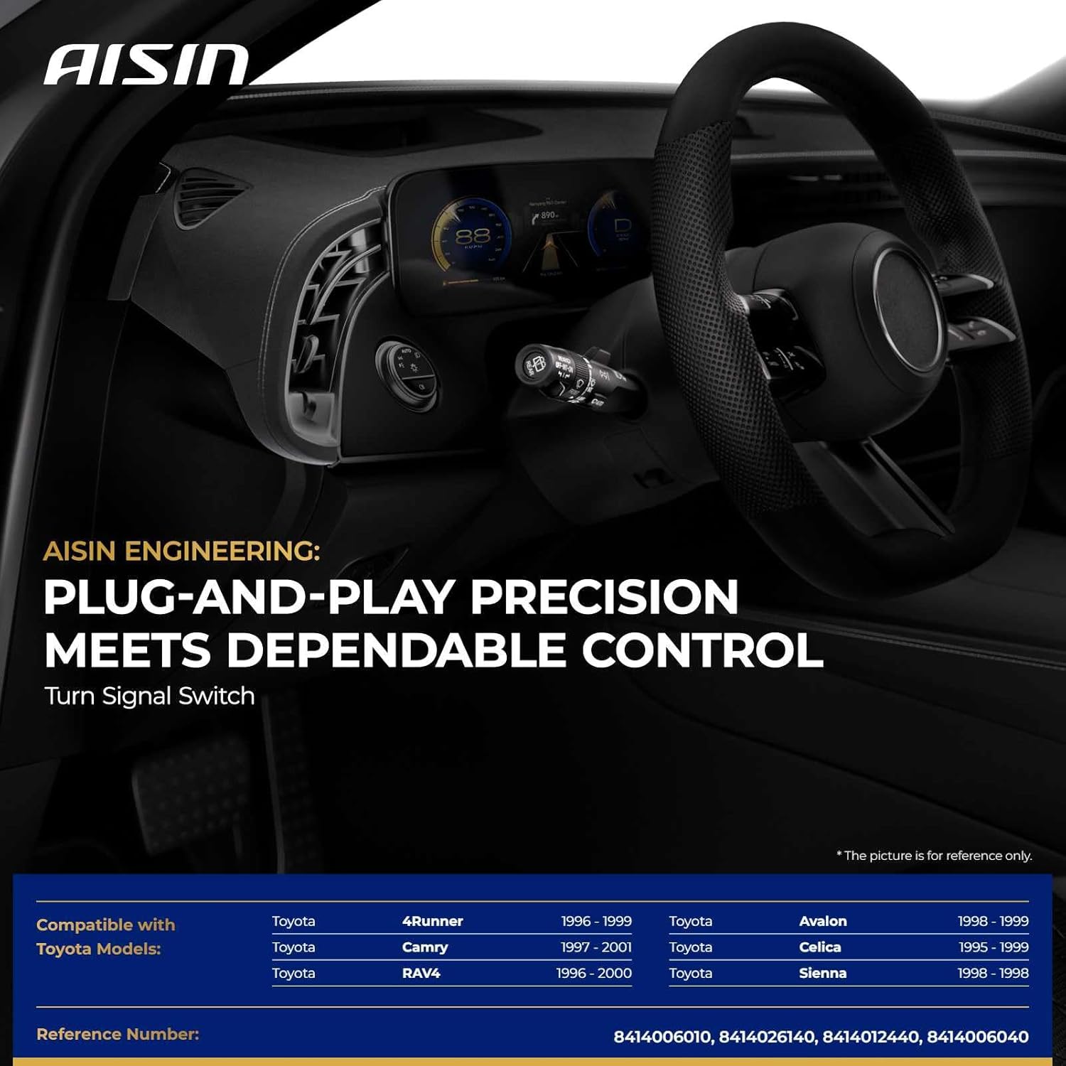 AISIN AFTERMARKET TSST-00099 Turn Signal Switch - Compatible with Toyota RAV4 1996-2000, 4Runner 1999, Sienna 1998, Avalon 1998-1999, Celica 1995-2000