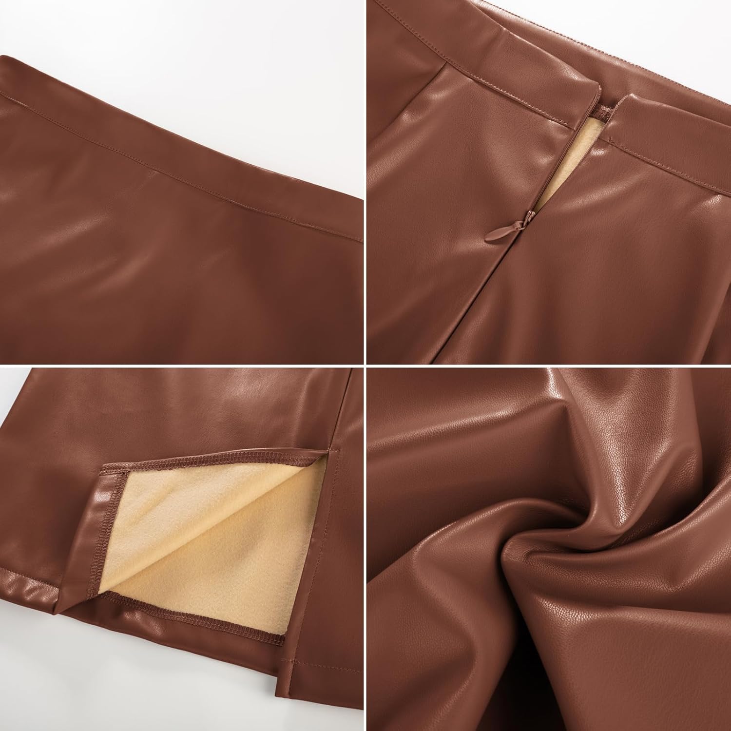 Belle Poque Leather Skirt for Women High Waist Knee Length Bodycon Pencil Skirts Faux Midi Casual Outfits - Image 6