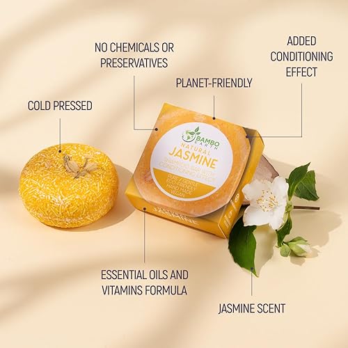 Miniatura 2 de Jabón para el cabello con efecto barra de champú sólido y acondicionador, barras de champú 100% orgánicas para cabello con todos los aceites