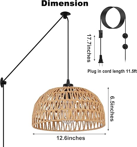 Miniatura 5 de DEC LUCE DECOLUCE LIGHTING Lámpara colgante de ratán rústico