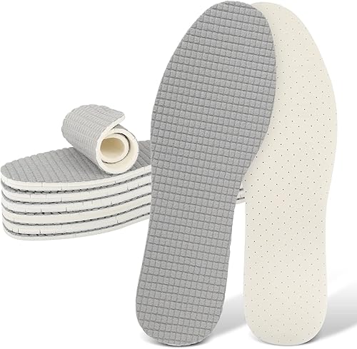 7 pares de plantillas de zapatos descalzos, plantillas transpirables para zapatos, plantillas de espuma de látex, lavables y cortables, plantillas