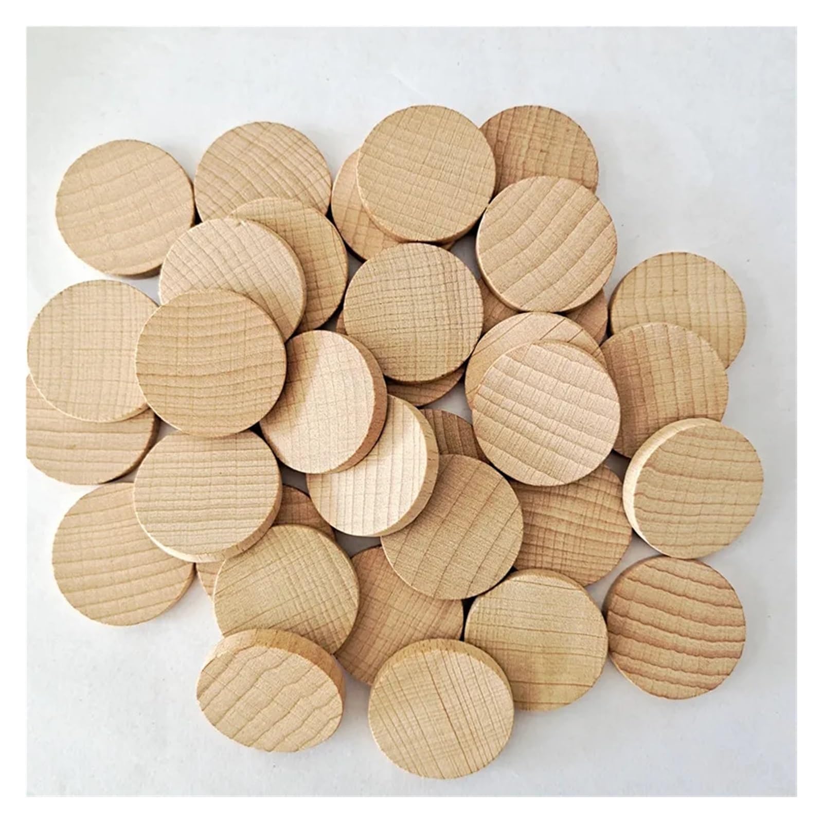 Niedokończone kawałki drewna, plastry, 10 MM-50 MM Okrągły dysk Okrąg Kawałki Drewniane wycinanki Ozdoby na DIY Rzemiosło Dekoracje(5CM 50PCS)