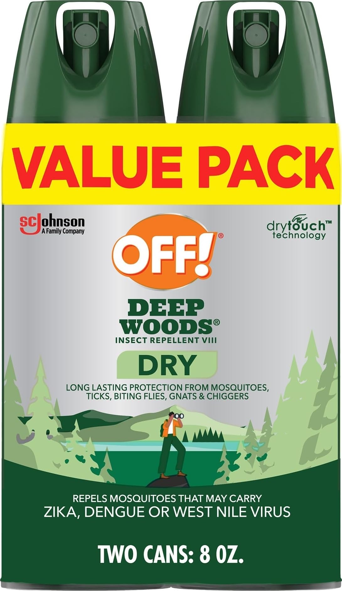 OFF! Deep Woods Insect Repellent Aerosol, Dry, Non-Greasy Formula, Bug Spray with Long Lasting Protection from Mosquitoes and Ticks, 4 Oz, (Pack of 2)
