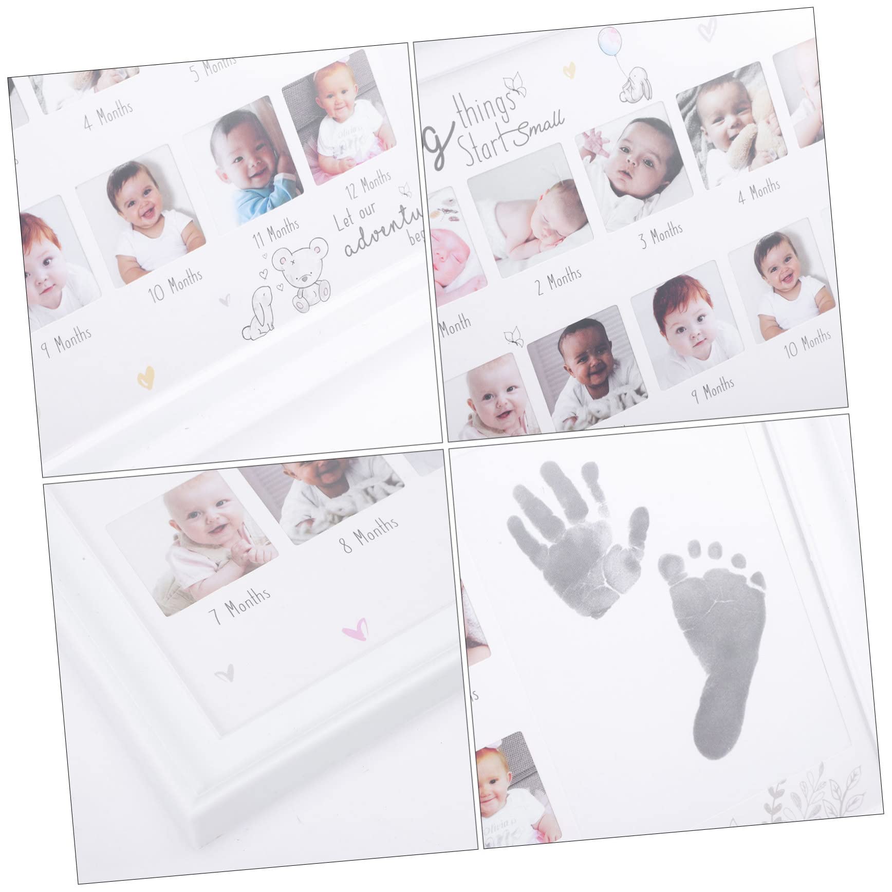 HEMOTON Cornice Portafoto Per Neonati Per Baby Shower Per Il Primo Anno Di Vita Del