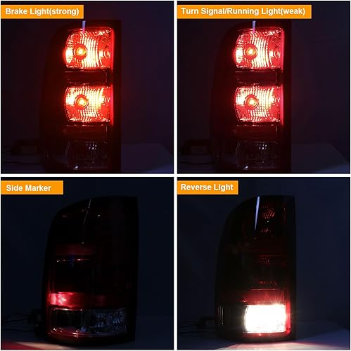 Miniatura 4 de Nakuuly Luces traseras compatibles con GMC Sierra 1500 2500HD 3500HD 2007-2014, luces traseras del lado del conductor y del pasajero, conjunto de