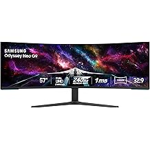 SAMSUNG 57" Odyssey Neo G9 (G95NC) Series Dual 4K UHD 1000R Curved Gaming Monitor, 240Hz, 1ms with DisplayPort 2.1, Quantum Mini-LED, DisplayHDR 1000, AMD FreeSync Premium Pro, LS57CG952NNXZA