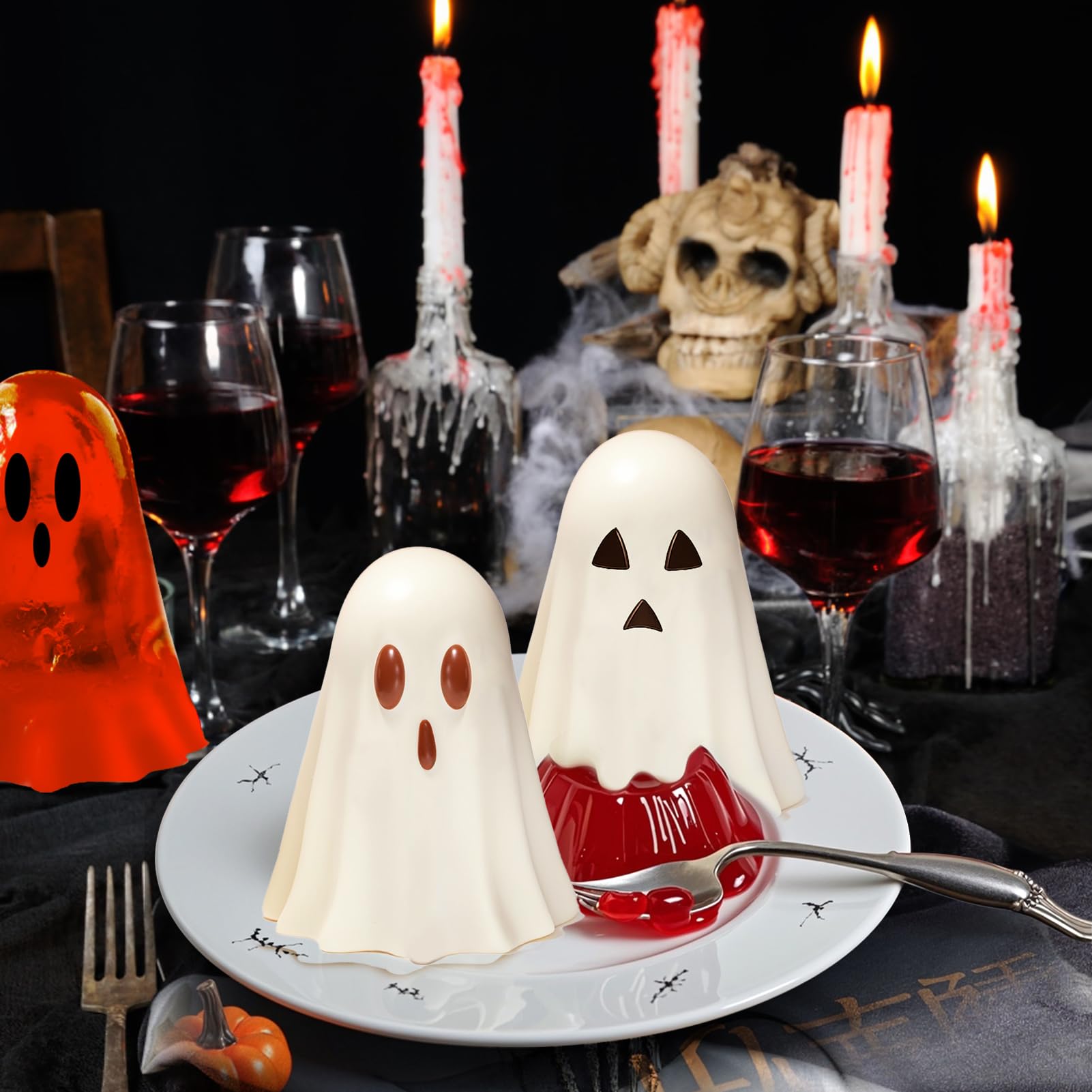 Palksky Ghost Silicone Molds - 2 Pack Halloween Candy Molds -5