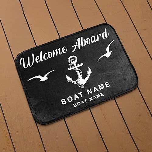 Miniatura 2 de Tapete personalizado de bienvenida a bordo de barco, tapete de puerta de anclaje con nombre personalizado, alfombra de barco, alfombra