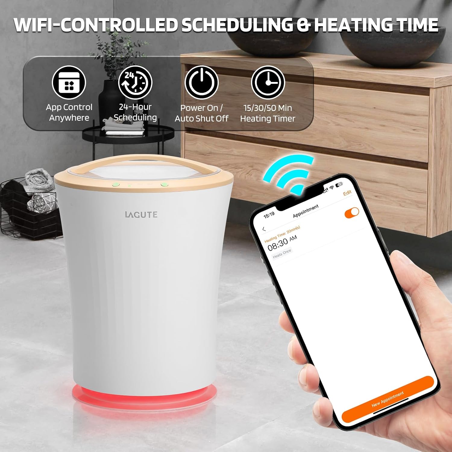 Lagute Bathroom Towel Warmers Bucket and Hooks