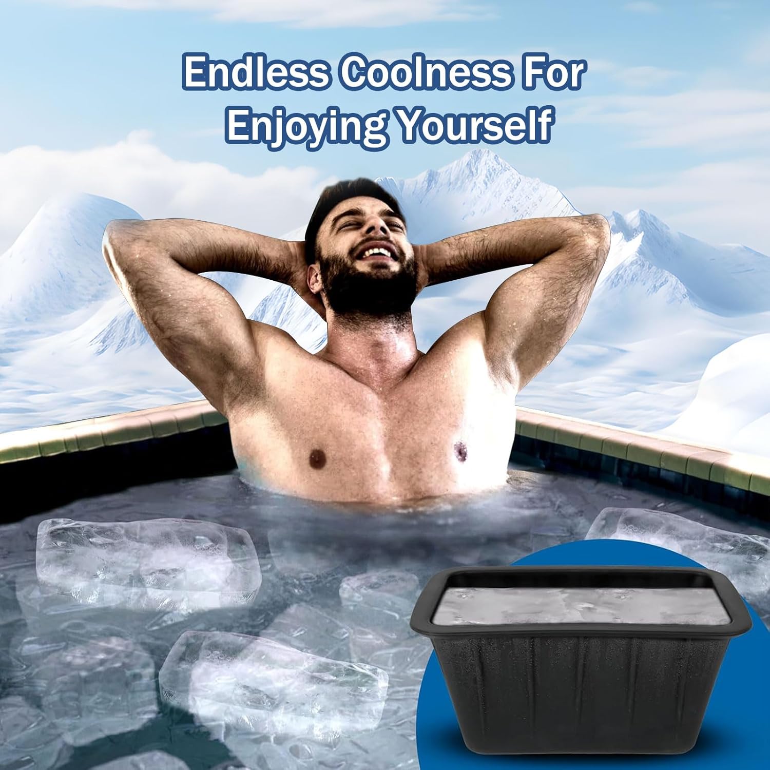 Extra Large Ice Cube Molds 4Pack 32LB Silicone Large Ice Cube Molds for Cold Plunge Tub,Reusable Ice Cube Trays for Freezer,Ice Block Molds for Home Ice Bath,Cold Plunge Accessories,Ice Bath Chiller