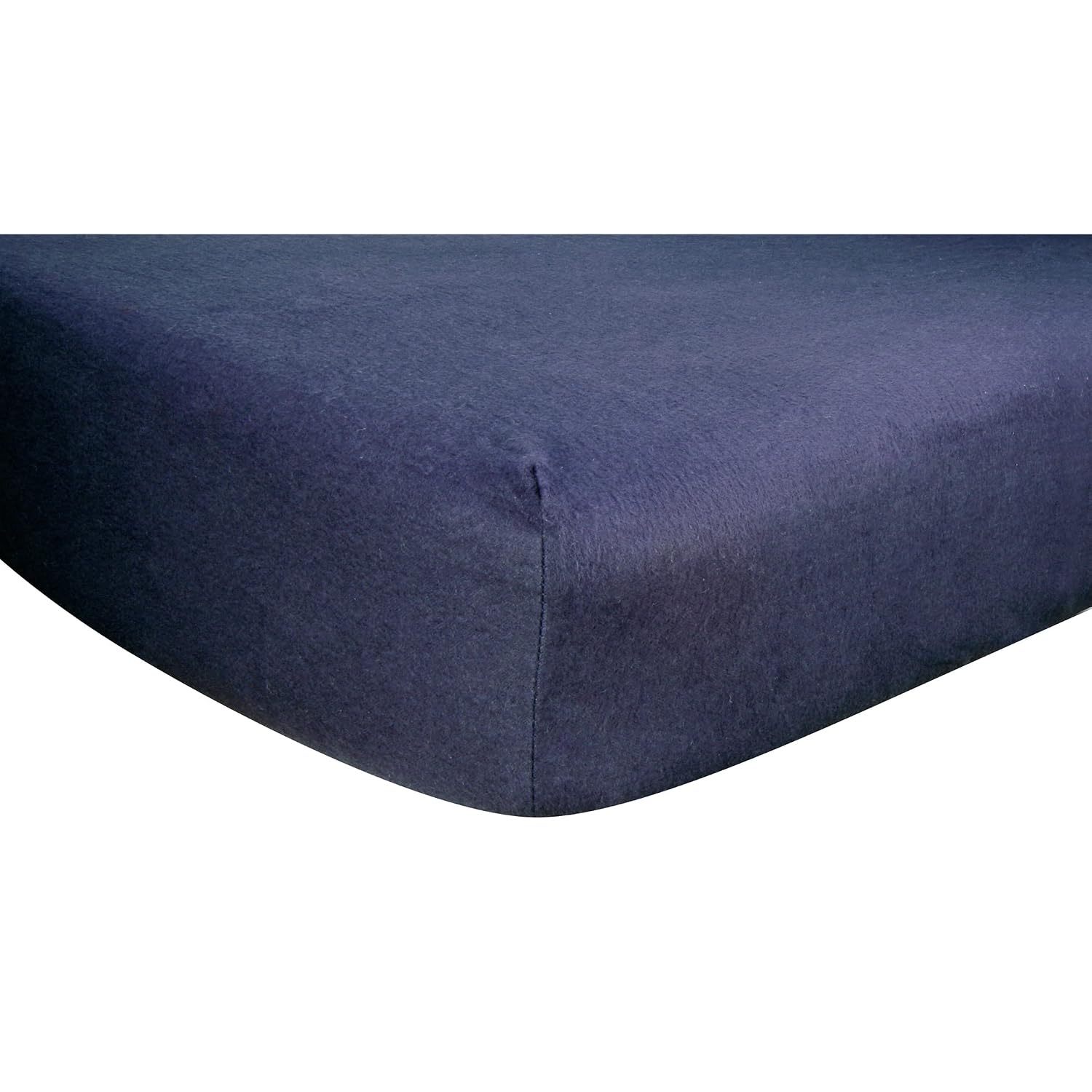 Navy Blue Deluxe Flannel Fitted Crib Sheet