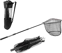 EVEME Telescopic Fishing Net with Handle & Storage Bag - Extendable 40-63" Portable Net for Kids, Men, Women - Durable Catch & Release for Bass, Trout