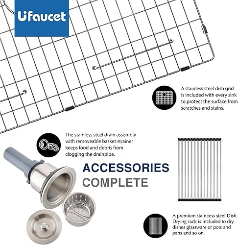 Miniatura 12 de Fregadero de cocina de 25 x 22 pulgadas, montaje superior de 25 pulgadas, níquel cepillado para lavandería, montaje superior, calibre 16, acero