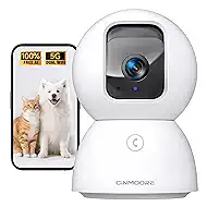 Upgraded 3K Security Camera Indoor, Free Time Lapse, AI Tracking & Face ID, PTZ 5G WiFi Dog/Pet/Baby Monitor Cameras for Home Security, Color Night Vision, Full Duplex 2-Way Talk