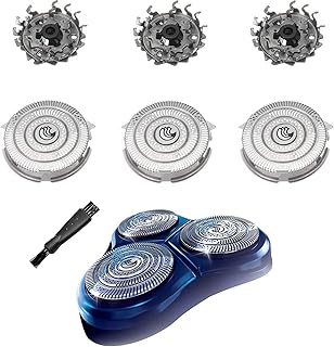 HQ9 Replacement Head Blades Compatible with Philips Razor Shaver Heads, Upgraded HQ9 Shaving Head Fit for Norelco Electric Men Razor HQ9070 HQ9080 HQ8240/8260 PT920 8140XL 8150XL 8160XL 8170XL 3Count with Brush