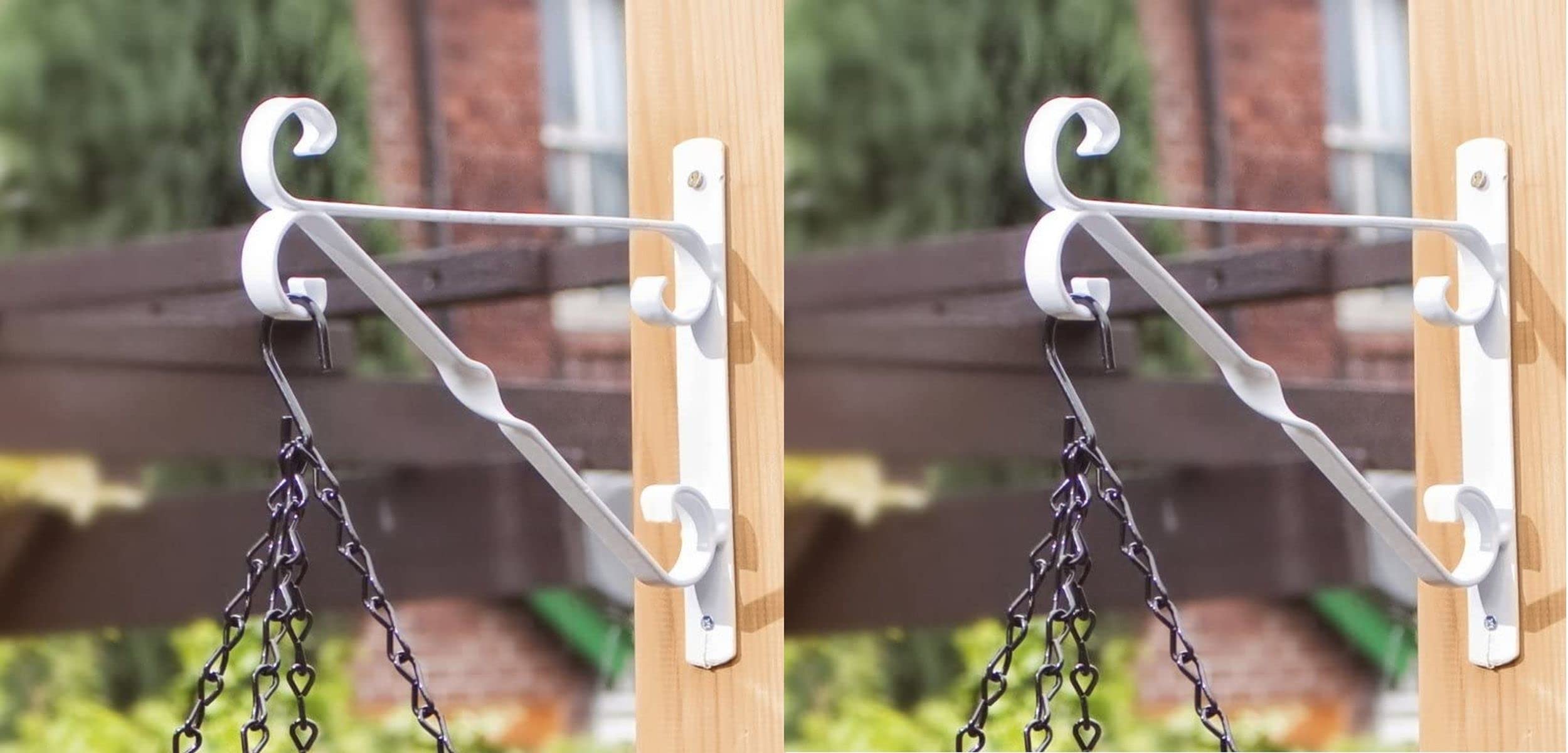 Amabassador 2 X 10 Inch White Hanging Basket Bracket from B&Q