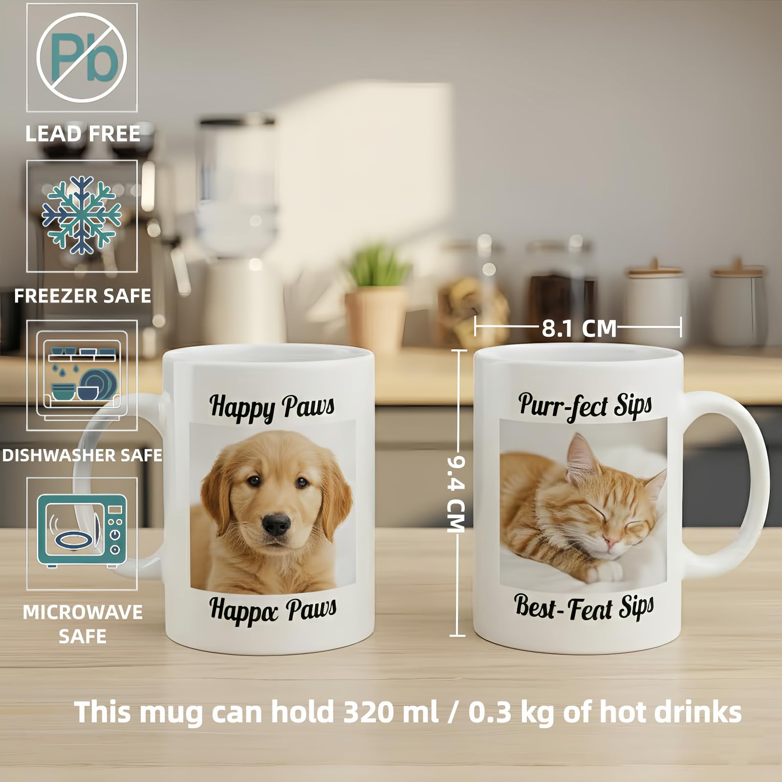 Tazza Personalizzata Con Foto e Testo, Fino a 3 Foto, Tazza Personalizzata Ceramica, Idea Regalo Compleanno Amica, Festa della Mamma e San Valentino