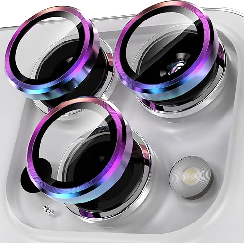 Protector de lente de cámara, bandeja de instalación de 1 paso Pantalla de vidrio templado de metal cubierta individual, accesorios compatibles con