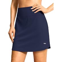 Viodia 18" Long Skorts High Waisted Golf Skirts for Women Athletic Tennis Casual Skort Knee Length Skirt with Shorts