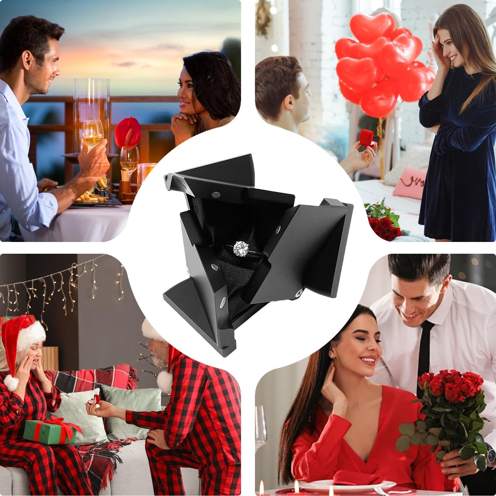 Sortijas Día Boda Dinámica De Anillos Cubo, Joyero Para Mujer | Kinetacubes Hombres Adultos Familia Amigos Almacenamiento Hogar Año Nuevo Chino San Valentín Boda Propuesta