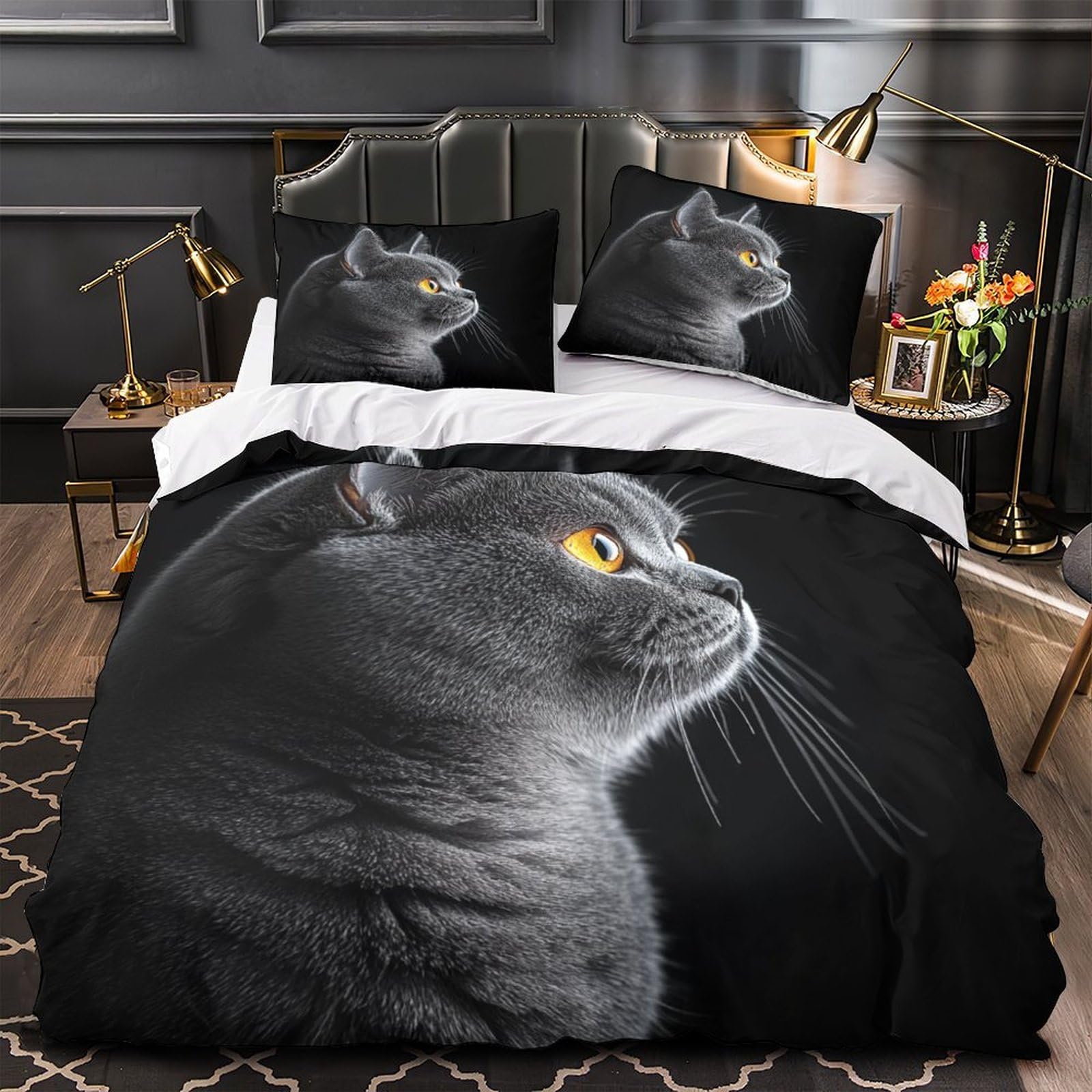 Parure de lit graffiti microfibre King 220x240 cm avec housse de couette imprimée style de rue